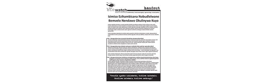 Handout: Agroecological Practices (isiZulu)