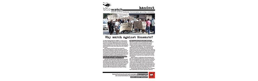 Handout: Why march against Monsanto?